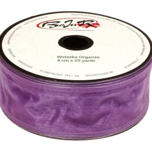 Organza wstążka - 4 cm x 25 m | 5030 - Fioletowy