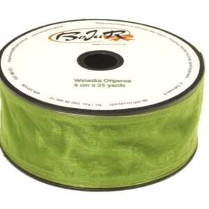 Organza wstążka - 4 cm x 25 m | 5072 - Zielony