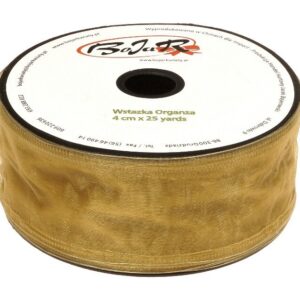 Organza wstążka - 4 cm x 25 m | 5011 - Złoty
