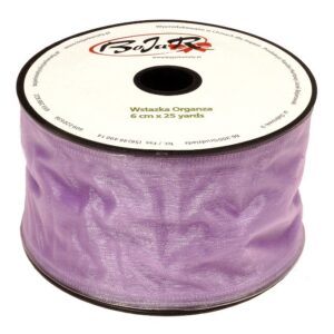 Organza wstążka - 6 cm x 25 m | 5029 - Fioletowy jasny