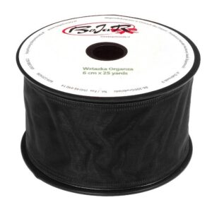 Organza wstążka - 6 cm x 25 m | 5151 - Czarny