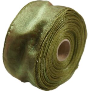 Organza wstążka - 6 cm x 25 m | Oliwkowo-czerwony