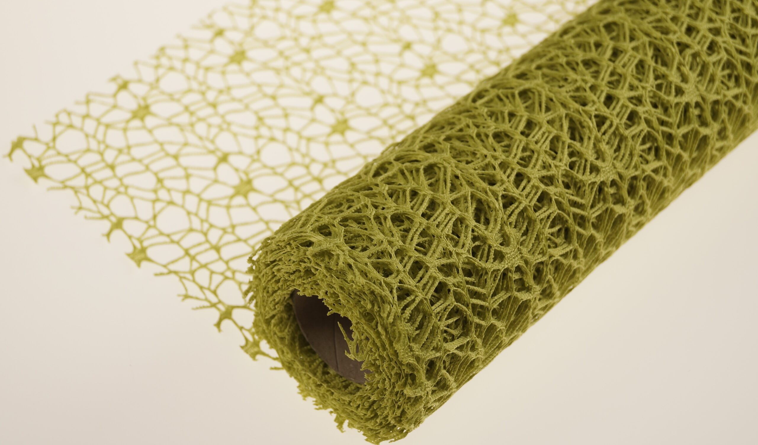 Siatka koronka plastikowa 48 cm x 5y - Oliwkowy