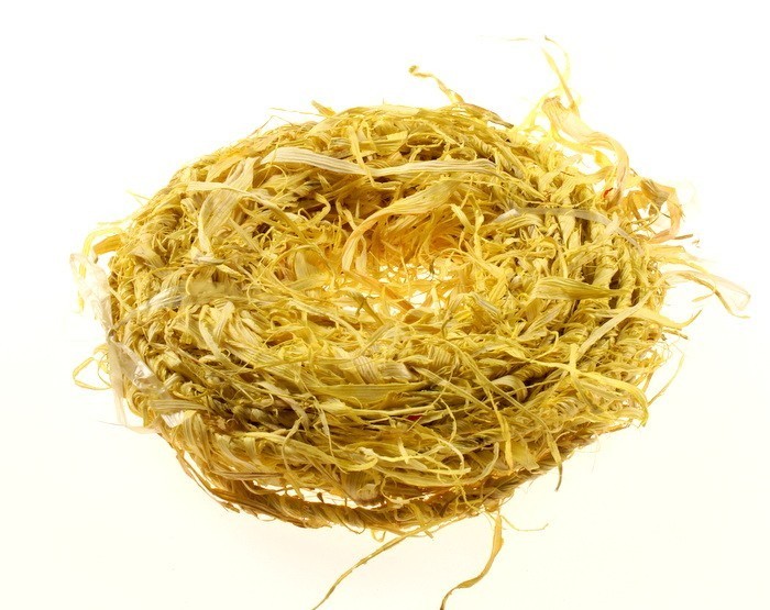 Drucik opleciony rafią | Kolor żółty