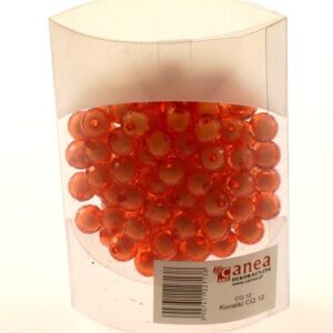 Korale ozdobne - pomarańczowe z białym wypełnieniem - 100 szt./op.