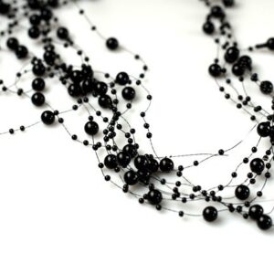 Korale ozdobne - 130 cm - Czarny - 5 szt./op.