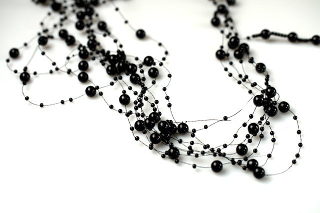 Korale ozdobne - 130 cm - Czarny - 5 szt./op.