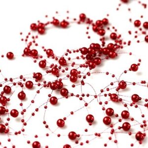 Korale ozdobne - 130 cm - Czerwony - 5 szt./op.