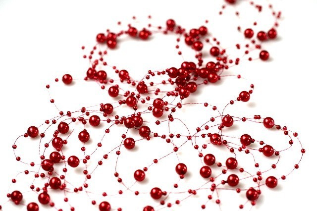 Korale ozdobne - 130 cm - Czerwony - 5 szt./op.