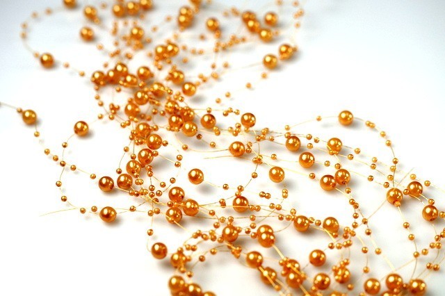 Korale ozdobne - 130 cm - Pomarańczowy jasny - 5 szt./op.