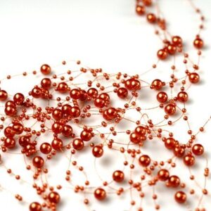 Korale ozdobne - 130 cm - Pomarańczowy ciemny - 5 szt./op.