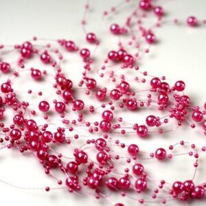 Korale ozdobne - 130 cm - Amarantowy - 5 szt./op.