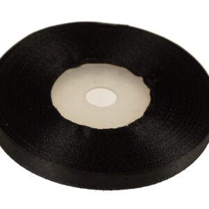 wstążka satynowa czarna 6 mm x 32 m