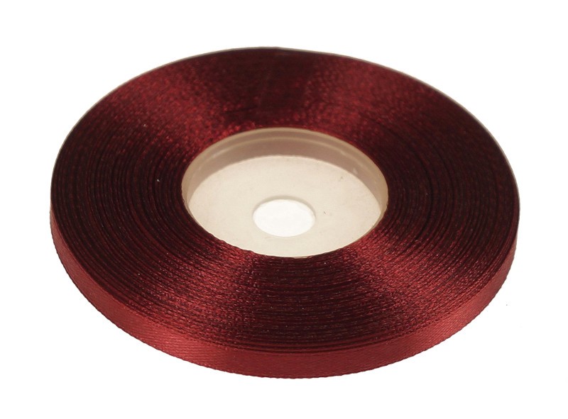 bordowa wstążka satynowa 6 mm x 32 m