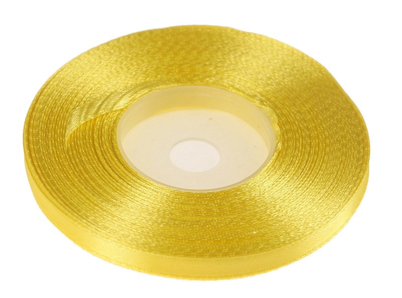 wstążka satynowa żółta 6 mm x 32 m