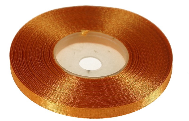 wstążka satynowa pomarańczowa 6 mm x 32 m