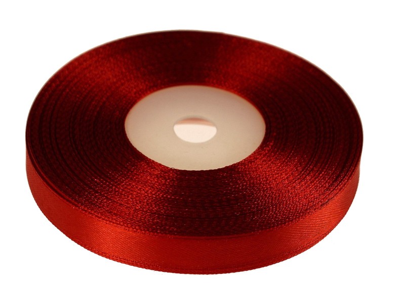 czerwona wstążka satynowa 12mm x 32 m