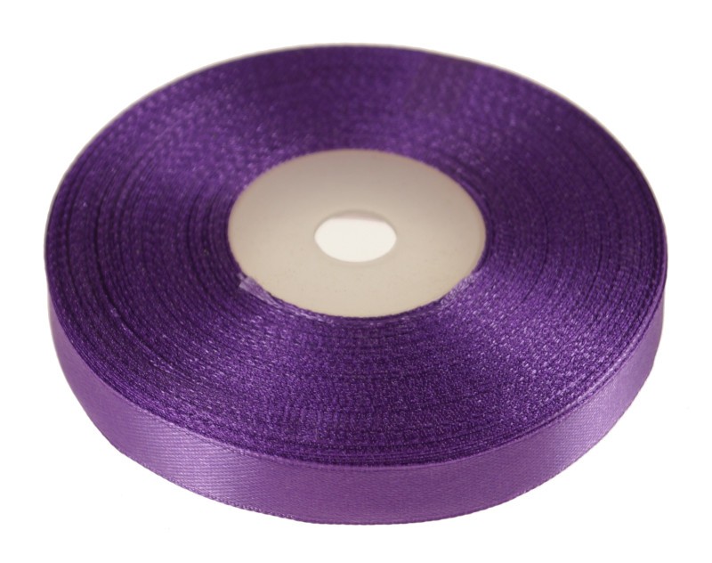 wstążka satynowa fioletowa 12 mm x 32m