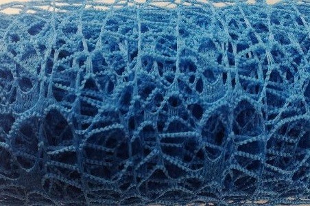 Siatka koronka plastikowa 48 cm x 5y - Niebieski