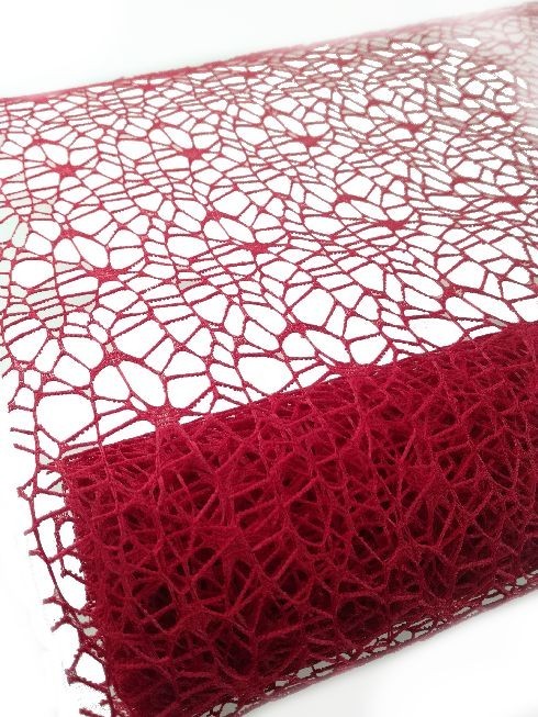 Siatka koronka plastikowa 48 cm x 5y - Czerwony