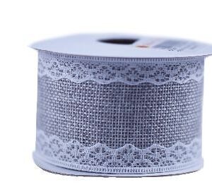 Wstążka jutowa z kotonką-siwy