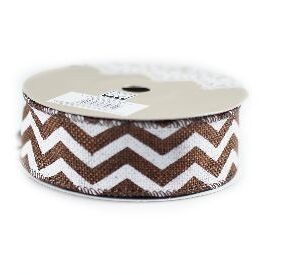 Wstążka jutowa zygzak- brąz