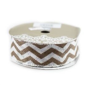 Wstążka jutowa zygzak- jasny brąz