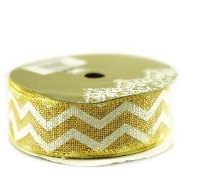 Wstążka jutowa zygzak- żółty