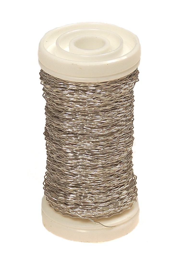 Drucik florystyczny karbowany - srebrny