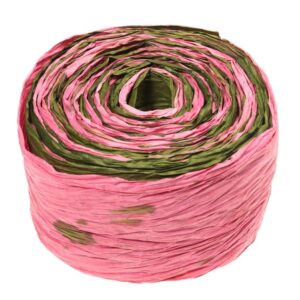 Krepina - wstążka różowy + zielony