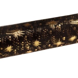 Organza świąteczna w gwiazdki 40cm x 5m - czarna