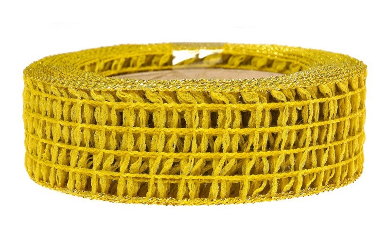 Wstążka kratka 4 cm x 10 m - oliwkowa