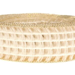 Wstążka kratka 4 cm x 10 m - biała