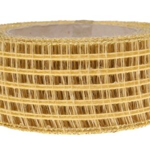 Wstążka kratka 5 cm x 10 m - kremowa