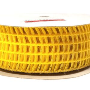 Wstążka kratka z dekielkiem 4 cm x 10 m - żółta