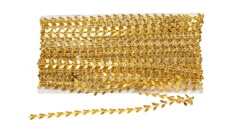 Girlanda świąteczna 2,5 m- złote listki