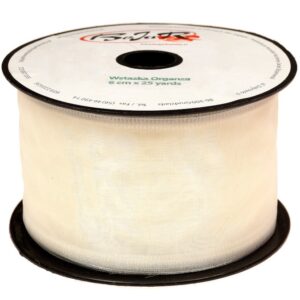 Organza wstążka - 6 cm x 25 m - ecrue