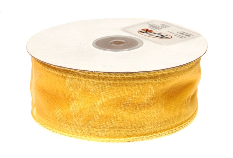 Organza wstążka - 4 cm x 25 m - miodowy