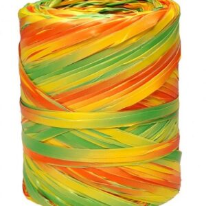 Rafia włoska - trójkolorowa żółto-zielono-pomarańczowa