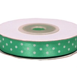 Wstążka satynowa w kropki 12 mm x 18 m - miętowa