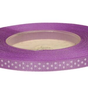Wstążka ryps w kropki 6 mm x 22 m - fioletowa 13