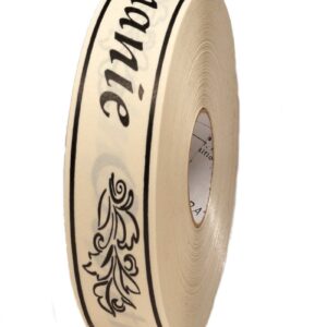 Taśma pogrzebowa 3 cm x 100 m - kremowa z czarnym napisem