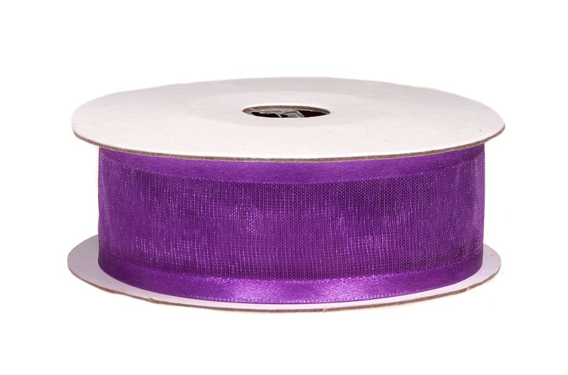 Wstążka z organzy 25 mm x 9 m - fioletowa