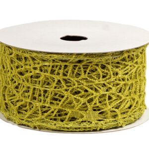 Wstążka koronkowa 5 cm x 9 m - oliwkowa