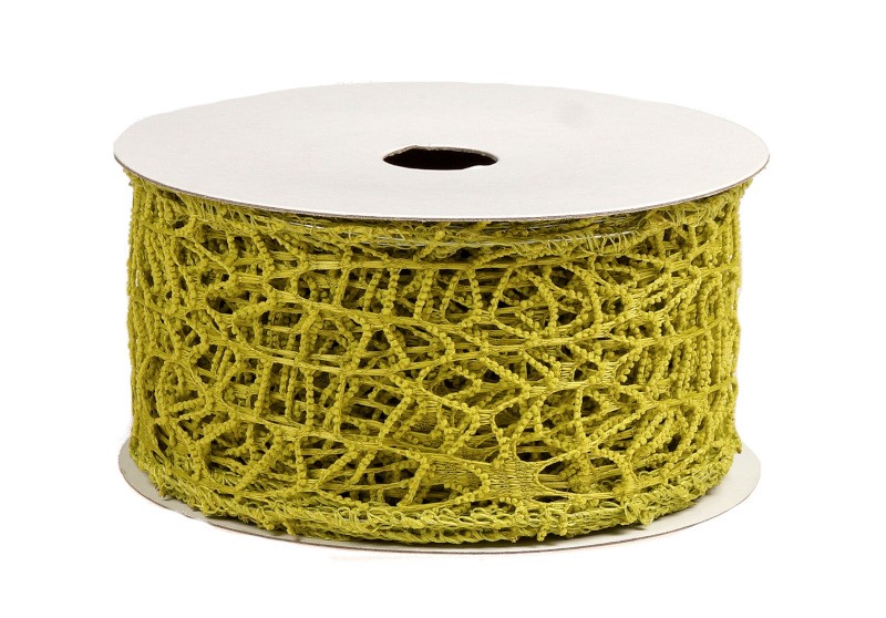 Wstążka koronkowa 5 cm x 9 m - oliwkowa
