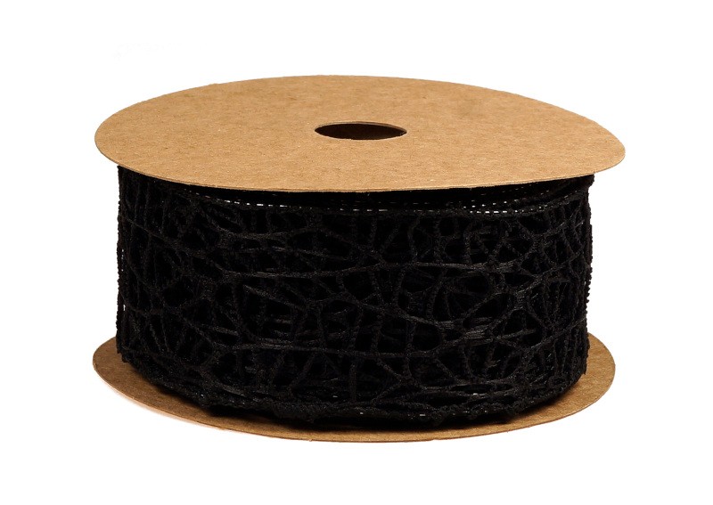 Wstążka koronkowa 5 cm x 9 m - czarna