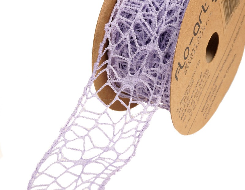 Wstążka koronkowa 5 cm x 9 m - lawendowa