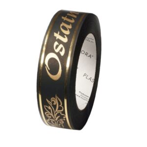 Taśma pogrzebowa 3 cm x 45 m - czarna z połyskiem