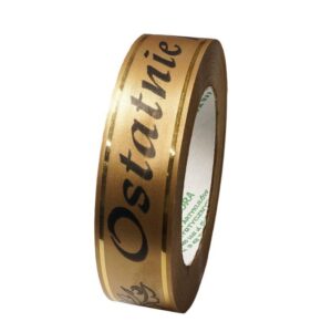 Taśma pogrzebowa 3 cm x 45 m - złota z czarnym napisem