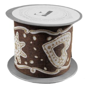 Wstążka dekoracyjna 8 cm x 5 m - brązowa